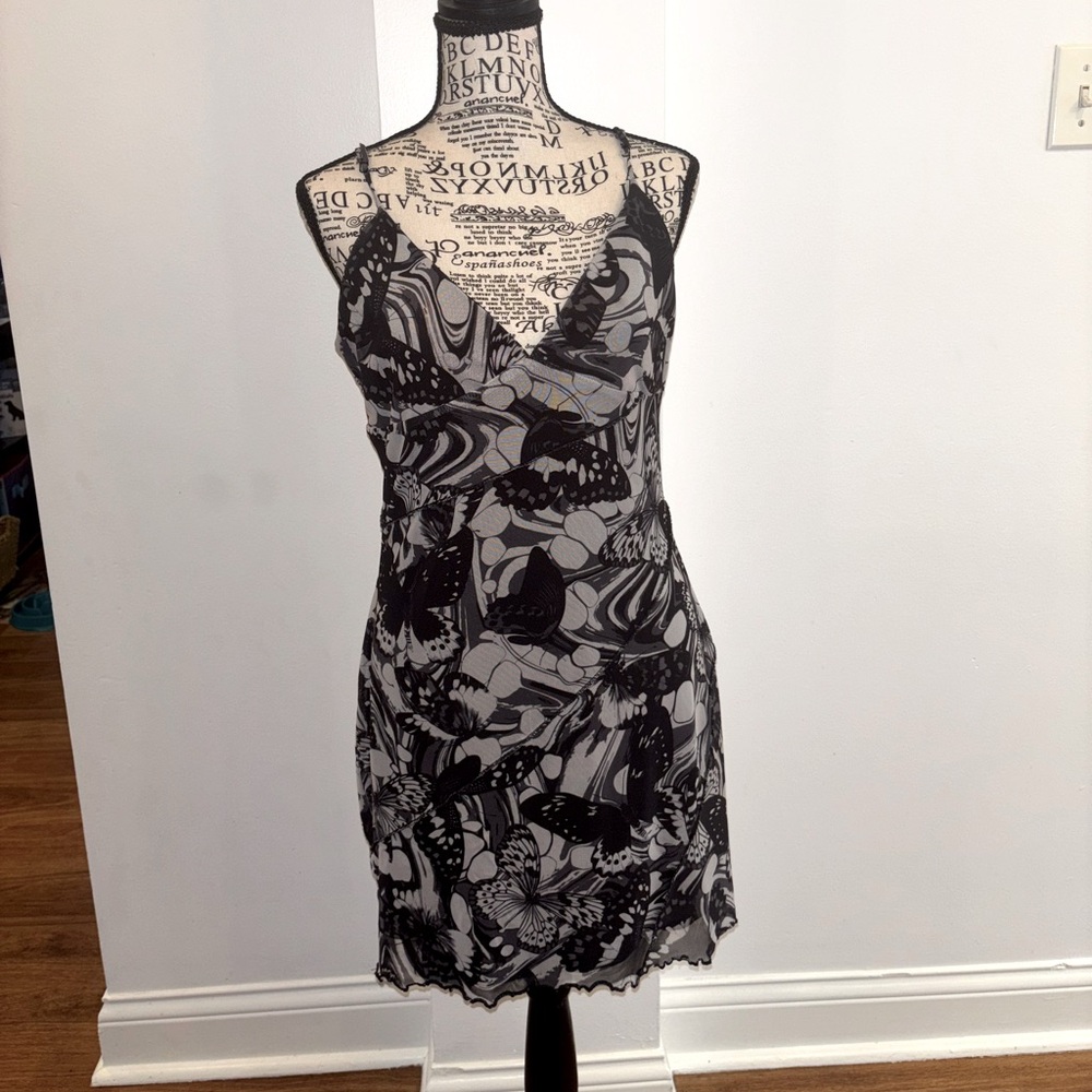 Garage Black and Gray Patterned Dress